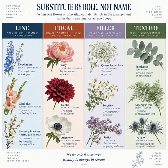 A sample page from Seasonal Flowers, Thoughtfully Chosen.