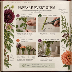 Show the sample page of The First Flower Arrangement.